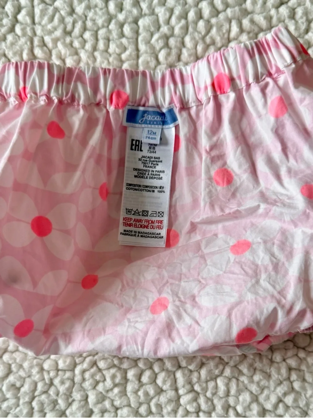 Jacadi Pink Polka Dot Bloomers & Multicolor Floral Diaper Covers